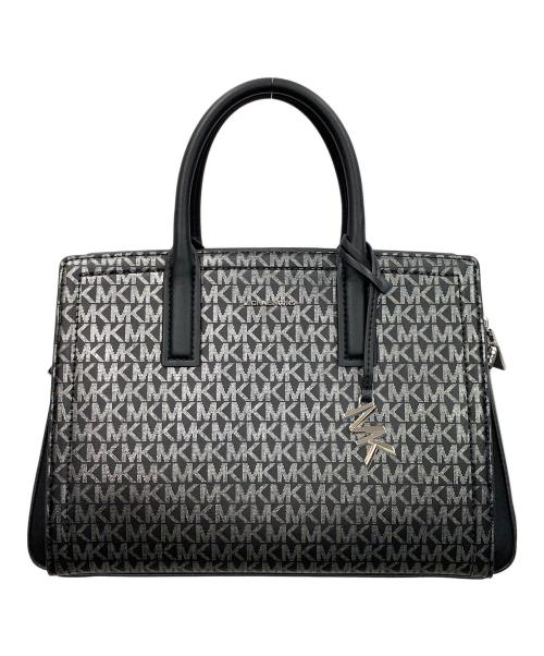 MICHAEL KORS（マイケル・コース）MICHAEL KORS (マイケル・コース) ハンドバッグ MKシグネチャー LAILA メタリック サッチェル ミディアム ブラック サイズ:実寸サイズにてご確認ください。の古着・服飾アイテム