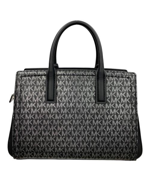 MICHAEL KORS（マイケル・コース）MICHAEL KORS (マイケル・コース) ハンドバッグ MKシグネチャー LAILA メタリック サッチェル ミディアム ブラック サイズ:実寸サイズにてご確認ください。の古着・服飾アイテム