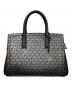 MICHAEL KORS（マイケル・コース）の古着「ハンドバッグ MKシグネチャー LAILA メタリック サッチェル ミディアム」｜ブラック