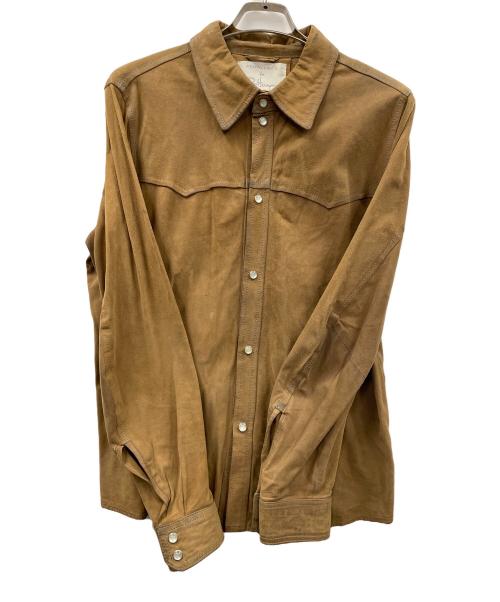 Ron Herman（ロンハーマン）Ron Herman (ロンハーマン) MEATPACKING D (ミートパッキングディー) シープレザーシャツ ブラウン サイズ:Mの古着・服飾アイテム