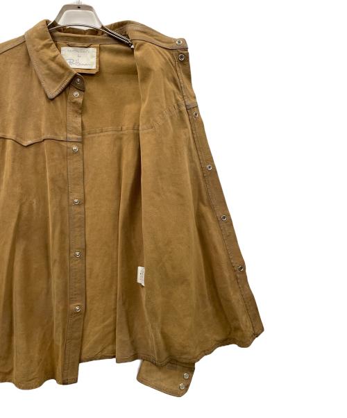 Ron Herman（ロンハーマン）Ron Herman (ロンハーマン) MEATPACKING D (ミートパッキングディー) シープレザーシャツ ブラウン サイズ:Mの古着・服飾アイテム