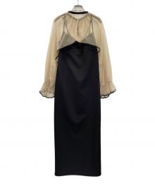 Ameri（アメリ）の古着「キャミソールワンピース MANY WAY AIRY VEIL DRESS（メニー ウェイ エアリー ヴェール ドレス）」｜ブラック