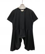 COMME des GARCONSコムデギャルソン）の古着「23AW デザインヘム ショートスリーブ カットソー」｜ブラック