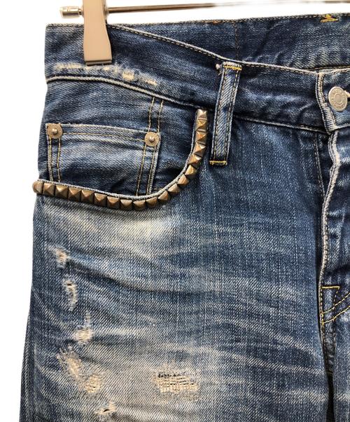 Hysteric Glamour（ヒステリックグラマー）Hysteric Glamour (ヒステリックグラマー) ダメージデニムパンツ インディゴ サイズ:XSの古着・服飾アイテム