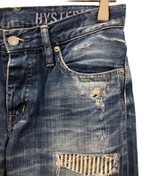 Hysteric Glamour（ヒステリックグラマー）Hysteric Glamour (ヒステリックグラマー) ダメージデニムパンツ インディゴ サイズ:XSの古着・服飾アイテム
