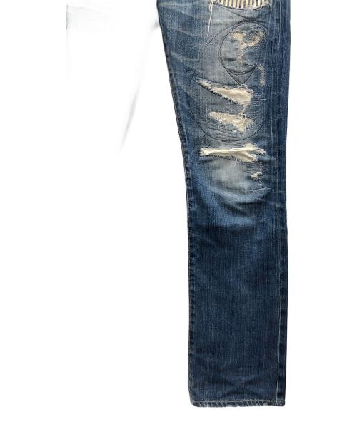Hysteric Glamour（ヒステリックグラマー）Hysteric Glamour (ヒステリックグラマー) ダメージデニムパンツ インディゴ サイズ:XSの古着・服飾アイテム