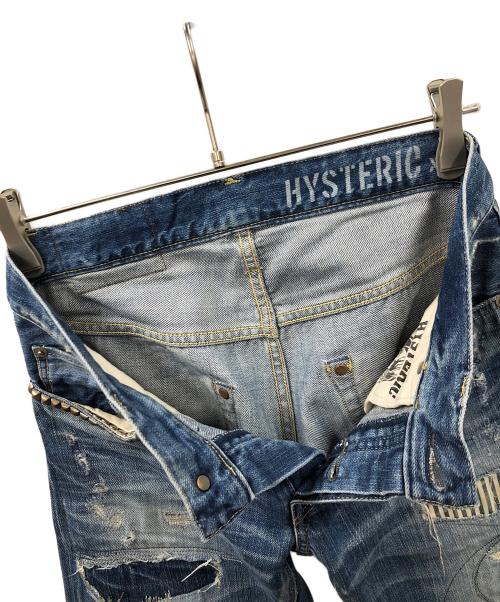 Hysteric Glamour（ヒステリックグラマー）Hysteric Glamour (ヒステリックグラマー) ダメージデニムパンツ インディゴ サイズ:XSの古着・服飾アイテム