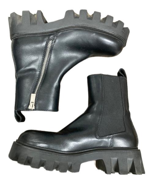 ZARA（ザラ）ZARA (ザラ) ブーツ CHUNKY BOOTS WITH ZIP（チャンキー ブーツ ウィズ ジップ） ブラック サイズ:42の古着・服飾アイテム