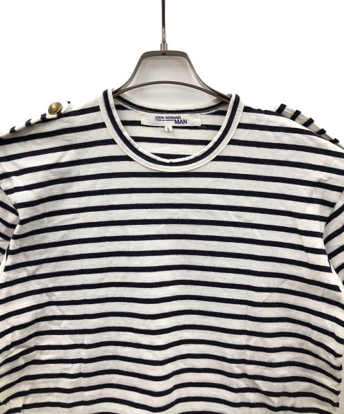 COMME des GARCONS JUNYA WATANABE MAN（コムデギャルソンジュンヤワタナベマン）COMME des GARCONS JUNYA WATANABE MAN (コム デ ギャルソン ジュンヤ ワタナベ マン) エポレット付きTシャツ ホワイト×ブラック サイズ:Lの古着・服飾アイテム