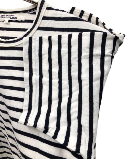 COMME des GARCONS JUNYA WATANABE MAN（コムデギャルソンジュンヤワタナベマン）COMME des GARCONS JUNYA WATANABE MAN (コム デ ギャルソン ジュンヤ ワタナベ マン) エポレット付きTシャツ ホワイト×ブラック サイズ:Lの古着・服飾アイテム