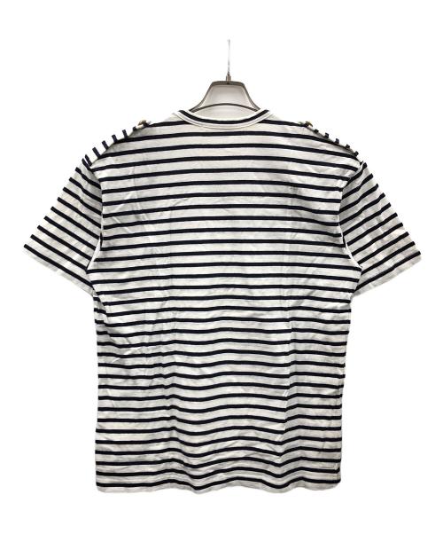 COMME des GARCONS JUNYA WATANABE MAN（コムデギャルソンジュンヤワタナベマン）COMME des GARCONS JUNYA WATANABE MAN (コム デ ギャルソン ジュンヤ ワタナベ マン) エポレット付きTシャツ ホワイト×ブラック サイズ:Lの古着・服飾アイテム