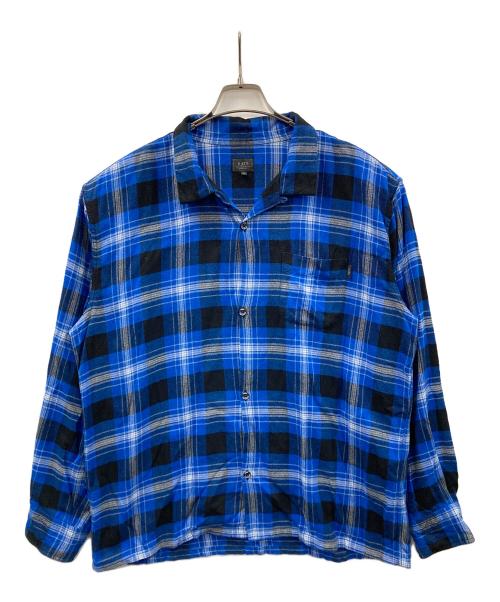 RATS（ラッツ）RATS (ラッツ) オープンカラーシャツ COTTON RAYON CHECK SHIRT（コットン レーヨン チェック シャツ） ブルー×ブラック サイズ:XLの古着・服飾アイテム