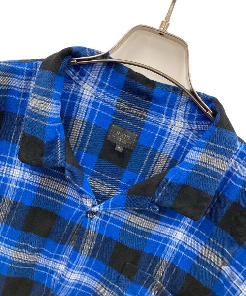 RATS（ラッツ）RATS (ラッツ) オープンカラーシャツ COTTON RAYON CHECK SHIRT（コットン レーヨン チェック シャツ） ブルー×ブラック サイズ:XLの古着・服飾アイテム