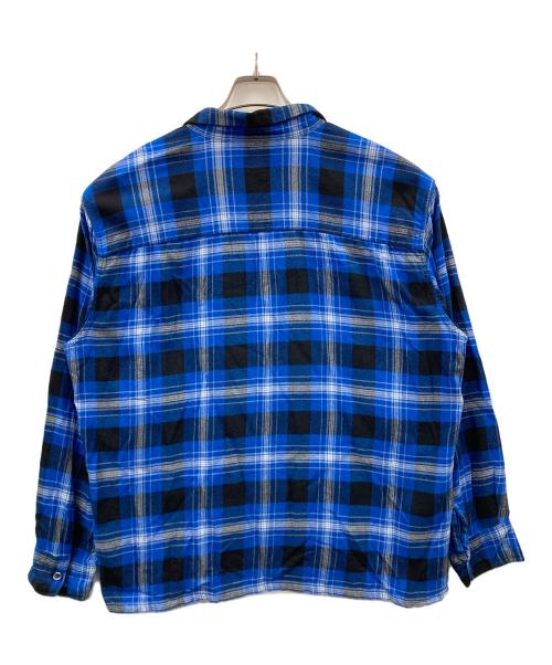 RATS（ラッツ）RATS (ラッツ) オープンカラーシャツ COTTON RAYON CHECK SHIRT（コットン レーヨン チェック シャツ） ブルー×ブラック サイズ:XLの古着・服飾アイテム