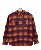 RATSラッツ）の古着「長袖シャツ RATS MULTI COLOR CHECK SHIRT（ラッツ マルチ カラー チェック シャツ）」｜オレンジ×ワインレッド