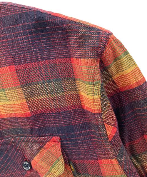 RATS（ラッツ）RATS (ラッツ) 長袖シャツ RATS MULTI COLOR CHECK SHIRT（ラッツ マルチ カラー チェック シャツ） オレンジ×ワインレッド サイズ:XLの古着・服飾アイテム