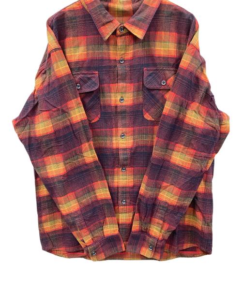 RATS（ラッツ）RATS (ラッツ) 長袖シャツ RATS MULTI COLOR CHECK SHIRT（ラッツ マルチ カラー チェック シャツ） オレンジ×ワインレッド サイズ:XLの古着・服飾アイテム