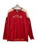 POLO RALPH LAURENポロ・ラルフローレン）の古着「ロングスリーブカットソー ホッケーシャツ」｜レッド×ホワイト