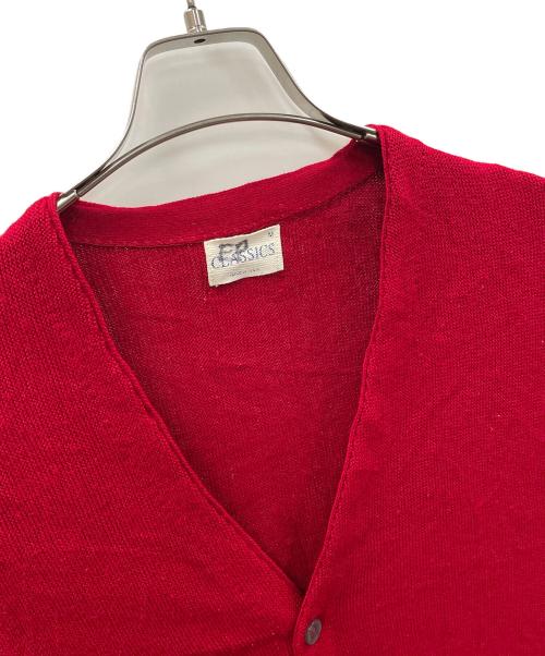 CLASSICS（クラシック）CLASSICS (クラシック) ニットカーディガン レッド サイズ:Mの古着・服飾アイテム