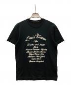 LOUIS VUITTONルイ ヴィトン）の古着「フロントロゴ刺繍 エンブロイダリー クルーネック Tシャツ」｜ブラック