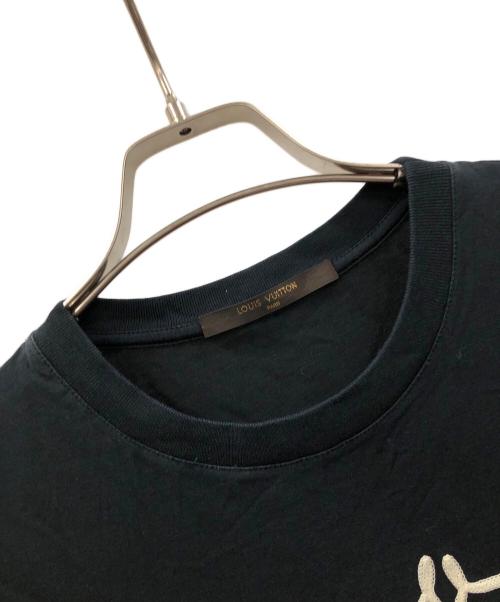 LOUIS VUITTON（ルイ ヴィトン）LOUIS VUITTON (ルイ ヴィトン) フロントロゴ刺繍 エンブロイダリー クルーネック Tシャツ ブラック サイズ:XSの古着・服飾アイテム