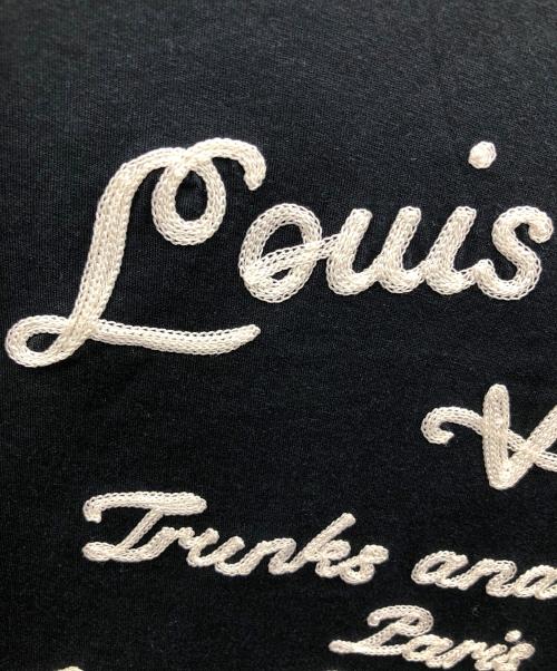 LOUIS VUITTON（ルイ ヴィトン）LOUIS VUITTON (ルイ ヴィトン) フロントロゴ刺繍 エンブロイダリー クルーネック Tシャツ ブラック サイズ:XSの古着・服飾アイテム