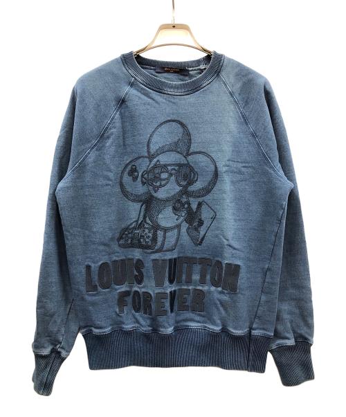 LOUIS VUITTON（ルイ ヴィトン）LOUIS VUITTON (ルイ ヴィトン) ヴィヴィエンヌ刺繍クルーネックスウェット ブルー サイズ:XSの古着・服飾アイテム