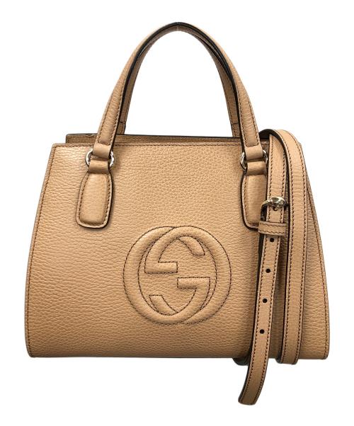 GUCCI（グッチ）GUCCI (グッチ) 2WAYバッグ ハンドバッグ ショルダーバッグ ソーホー インターロッキングG（ジー） ベージュ サイズ:実寸サイズにてご確認ください。の古着・服飾アイテム