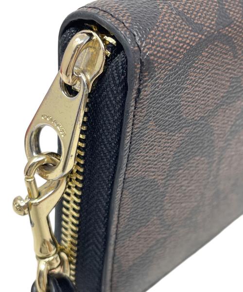 COACH（コーチ）COACH (コーチ) 長財布 ロング ジップ アラウンド ウォレット シグネチャー キャンバス ブラウン サイズ:実寸サイズにてご確認ください。の古着・服飾アイテム