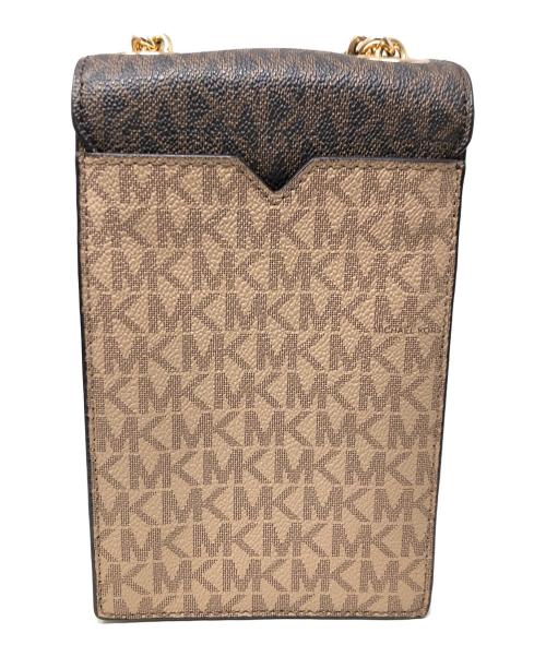 MICHAEL KORS（マイケル・コース）MICHAEL KORS (マイケル・コース) スマホポーチ ベージュ×ブラウン サイズ:実寸サイズにてご確認ください。の古着・服飾アイテム