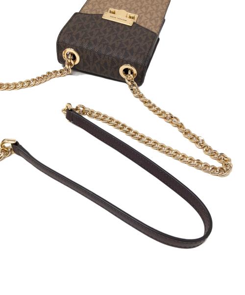 MICHAEL KORS（マイケル・コース）MICHAEL KORS (マイケル・コース) スマホポーチ ベージュ×ブラウン サイズ:実寸サイズにてご確認ください。の古着・服飾アイテム