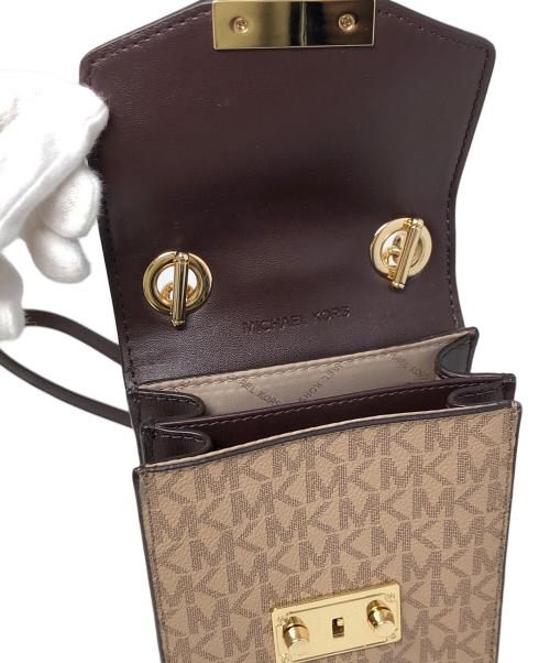 MICHAEL KORS（マイケル・コース）MICHAEL KORS (マイケル・コース) スマホポーチ ベージュ×ブラウン サイズ:実寸サイズにてご確認ください。の古着・服飾アイテム