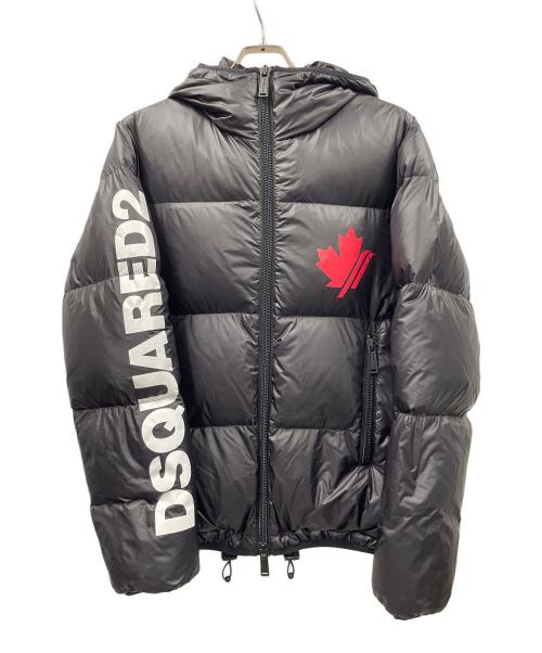 DSQUARED2（ディースクエアード）DSQUARED2 (ディースクエアード) ダウンジャケット アームロゴ ブラック サイズ:46の古着・服飾アイテム