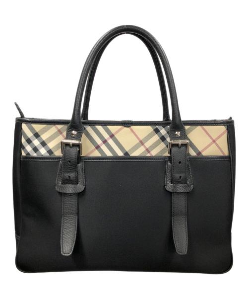 BURBERRY（バーバリー）BURBERRY (バーバリー) トートバッグ ベージュ×ブラック サイズ:実寸サイズにてご確認ください。の古着・服飾アイテム