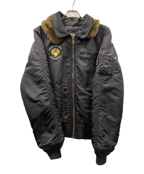 ALPHA INDUSTRIES（アルファインダストリーズ）ALPHA INDUSTRIES (アルファインダストリーズ) B-15 フライトジャケット ブラック サイズ:Mの古着・服飾アイテム