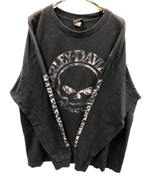 HARLEY-DAVIDSON（ハーレーダビッドソン）HARLEY-DAVIDSON (ハーレーダビッドソン) ロングスリーブカットソー ブラック サイズ:X-LARGEの古着・服飾アイテム