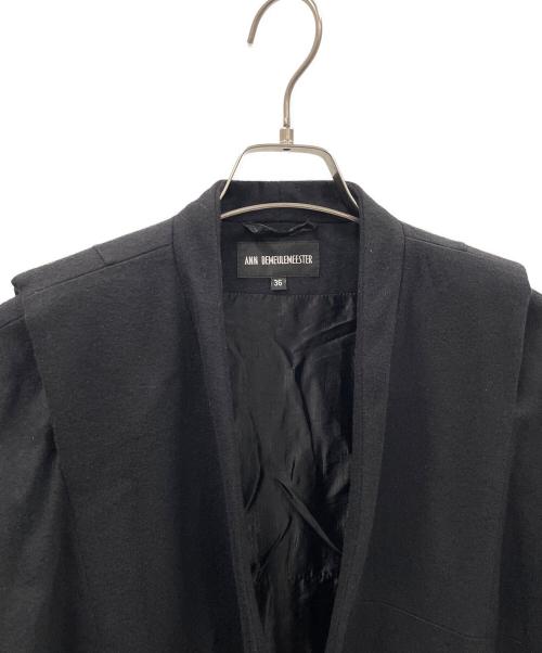 ANN DEMEULEMEESTER（アンドゥムルメステール）ANN DEMEULEMEESTER (アンドゥムルメステール) ウールジャケット ブラック サイズ:36の古着・服飾アイテム