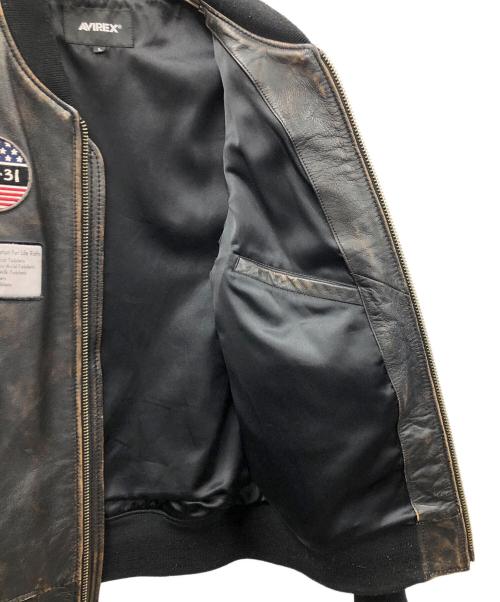 AVIREX（アヴィレックス）AVIREX (アヴィレックス) レザーブルゾン ブラック サイズ:Lの古着・服飾アイテム