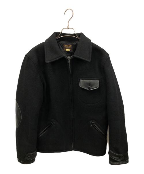 STYLE EYES（スタイルアイズ）STYLE EYES (スタイルアイズ) ウールジャケット LEATHER COMBINATION SPORTS JACKET（レザー コンビネーション スポーツ ジャケット） ブラック サイズ:40の古着・服飾アイテム