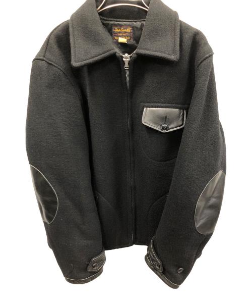 STYLE EYES（スタイルアイズ）STYLE EYES (スタイルアイズ) ウールジャケット LEATHER COMBINATION SPORTS JACKET（レザー コンビネーション スポーツ ジャケット） ブラック サイズ:40の古着・服飾アイテム