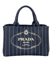 PRADA（プラダ）の古着「2WAYバッグ トートバッグ DENIM RIGHE（デニム リッジ）」