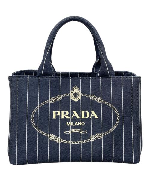 PRADA（プラダ）PRADA (プラダ) 2WAYバッグ トートバッグ DENIM RIGHE（デニム リッジ） サイズ:実寸サイズにてご確認ください。の古着・服飾アイテム