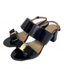 Salvatore Ferragamo（サルヴァトーレ フェラガモ）の古着「パンプス リボン」｜ブラック