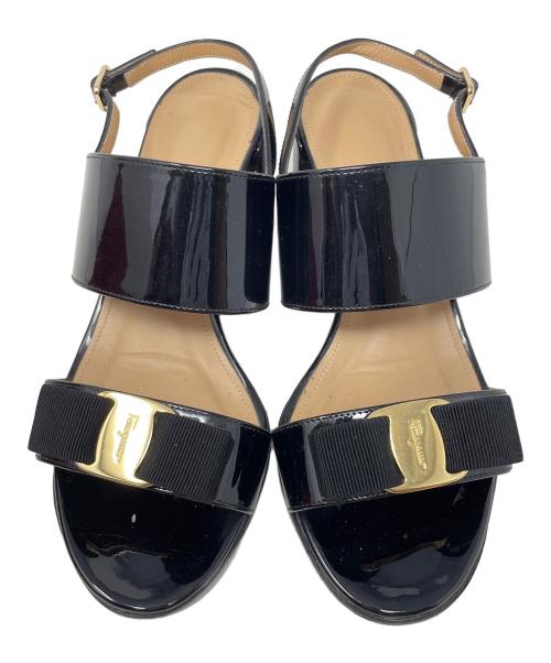 Salvatore Ferragamo（サルヴァトーレ フェラガモ）Salvatore Ferragamo (サルヴァトーレ フェラガモ) パンプス リボン ブラック サイズ:6 1/2の古着・服飾アイテム