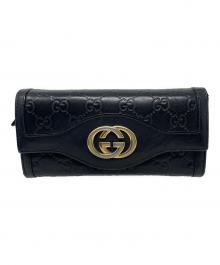 GUCCI（グッチ）の古着「長財布 インターロッキング」｜ブラック