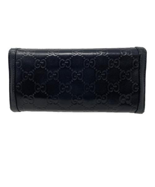 GUCCI（グッチ）GUCCI (グッチ) 長財布 インターロッキング ブラック サイズ:実寸サイズにてご確認ください。の古着・服飾アイテム