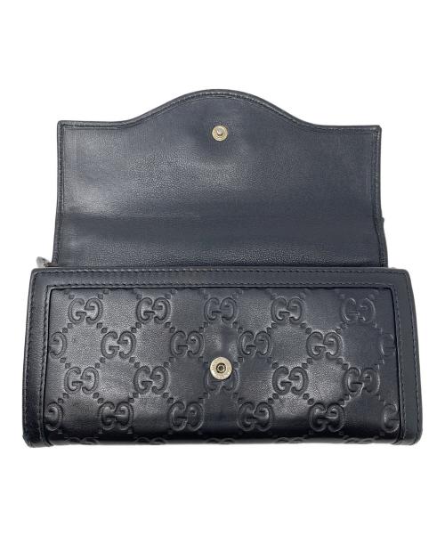 GUCCI（グッチ）GUCCI (グッチ) 長財布 インターロッキング ブラック サイズ:実寸サイズにてご確認ください。の古着・服飾アイテム