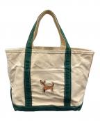L.L.Beanエルエルビーン）の古着「キャンバストートバッグ BOAT AND TOTE（ボート アンド トート）」｜ベージュ×グリーン