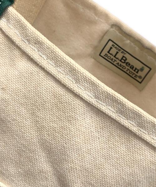 L.L.Bean（エルエルビーン）L.L.Bean (エルエルビーン) キャンバストートバッグ BOAT AND TOTE（ボート アンド トート） ベージュ×グリーン サイズ:実寸サイズにてご確認ください。の古着・服飾アイテム