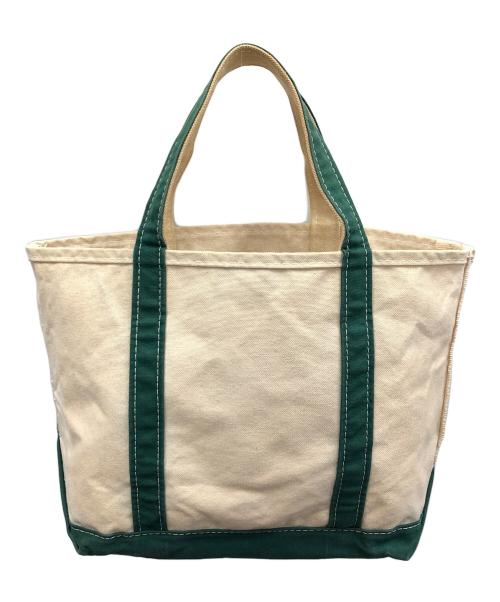 L.L.Bean（エルエルビーン）L.L.Bean (エルエルビーン) キャンバストートバッグ BOAT AND TOTE（ボート アンド トート） ベージュ×グリーン サイズ:実寸サイズにてご確認ください。の古着・服飾アイテム